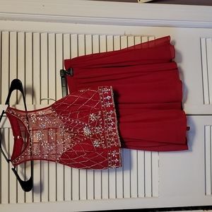 Beautiful wine/ dark red two piece party/prom dress,  size 7/8